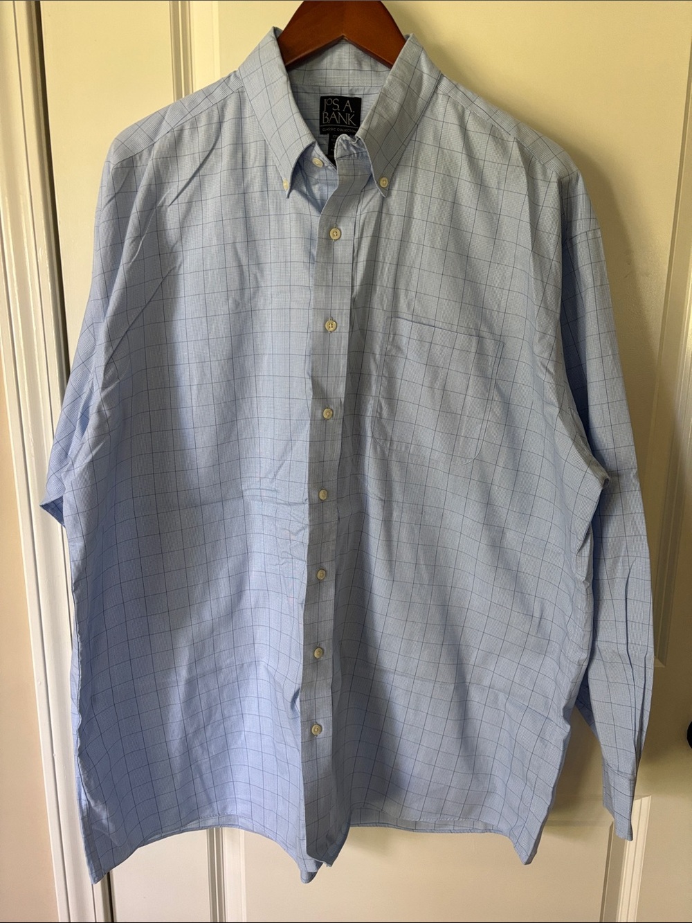 Jos. A. Bank Light Blue Windowpane Button-Down Shirt